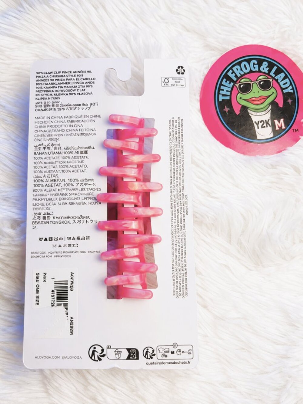 ALO Yoga 90’s Claw Clip Pearly Pink Hair Clip NWT - Picture 5 of 7
